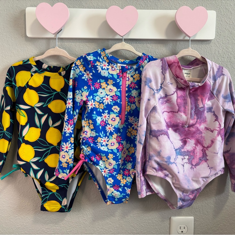 Cat & Jack and OshKosh Toddler Girl Swimsuit Bundle Size 3T